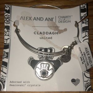 Alex and Ani Silver Claddagh Bangle